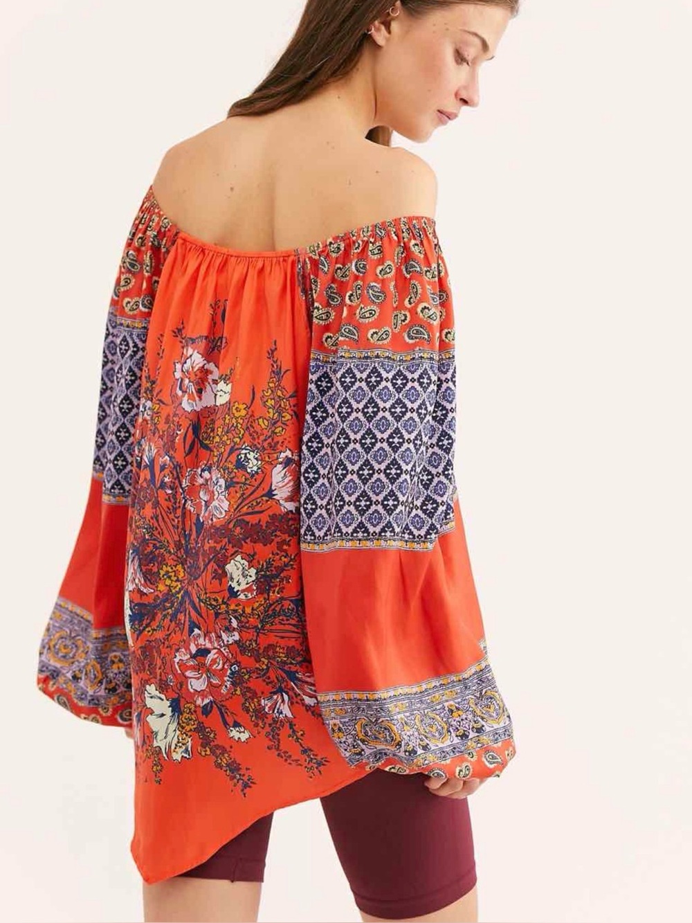 Free People “Positano Printed Blouse” (Red) - Picture 2 of 7